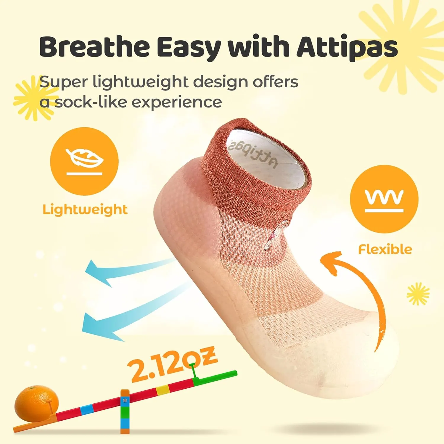 3.5 Baby Sock Shoes for Baby Boy & Girl, Soft, Non-Slip Toddler Sock Shoes, Breathable Infant Walking Shoes, First Steps Baby Shoes, Fun Animal-Themed Designs, Easy to Put On