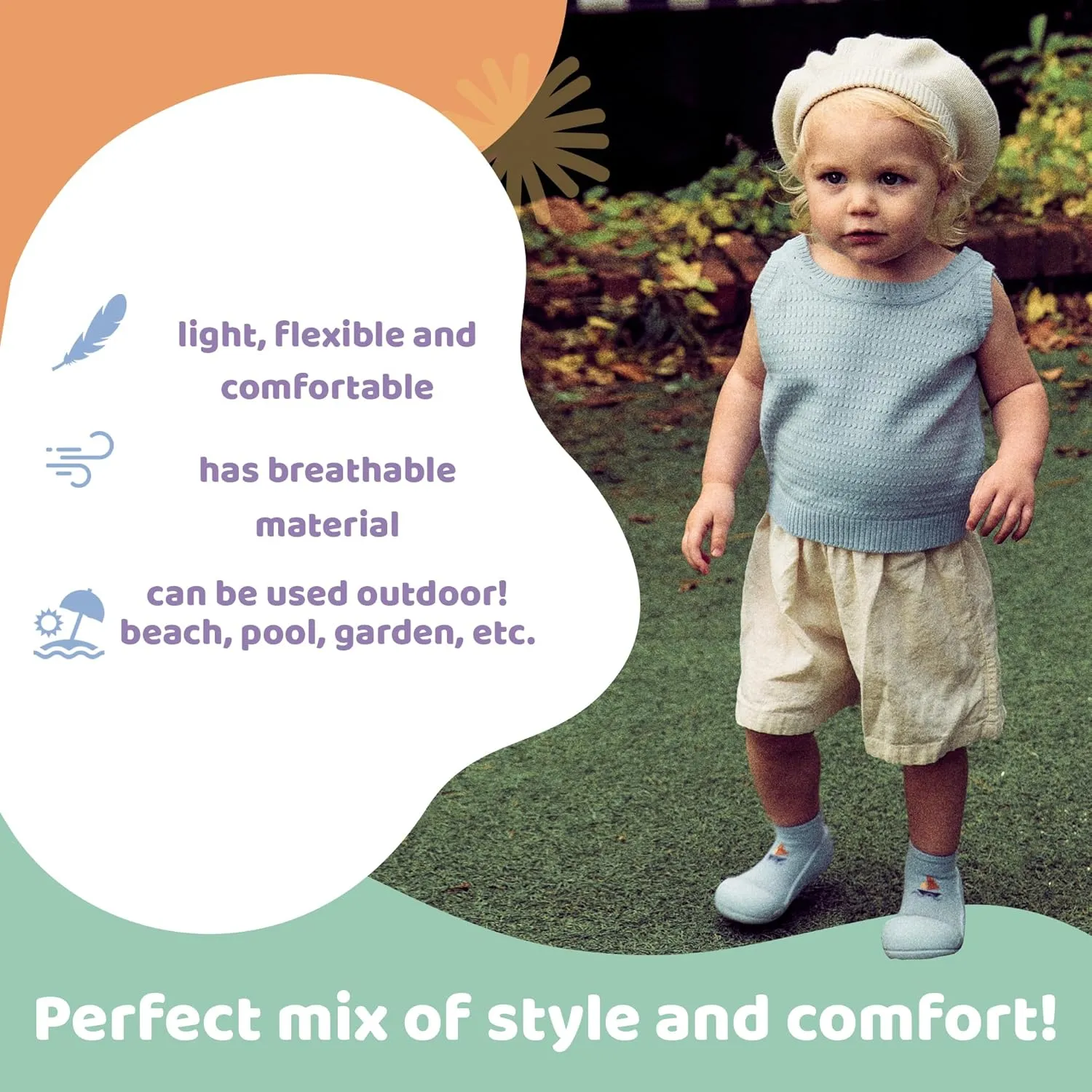 3.5 Baby Sock Shoes for Baby Boy & Girl, Soft, Non-Slip Toddler Sock Shoes, Breathable Infant Walking Shoes, First Steps Baby Shoes, Fun Animal-Themed Designs, Easy to Put On