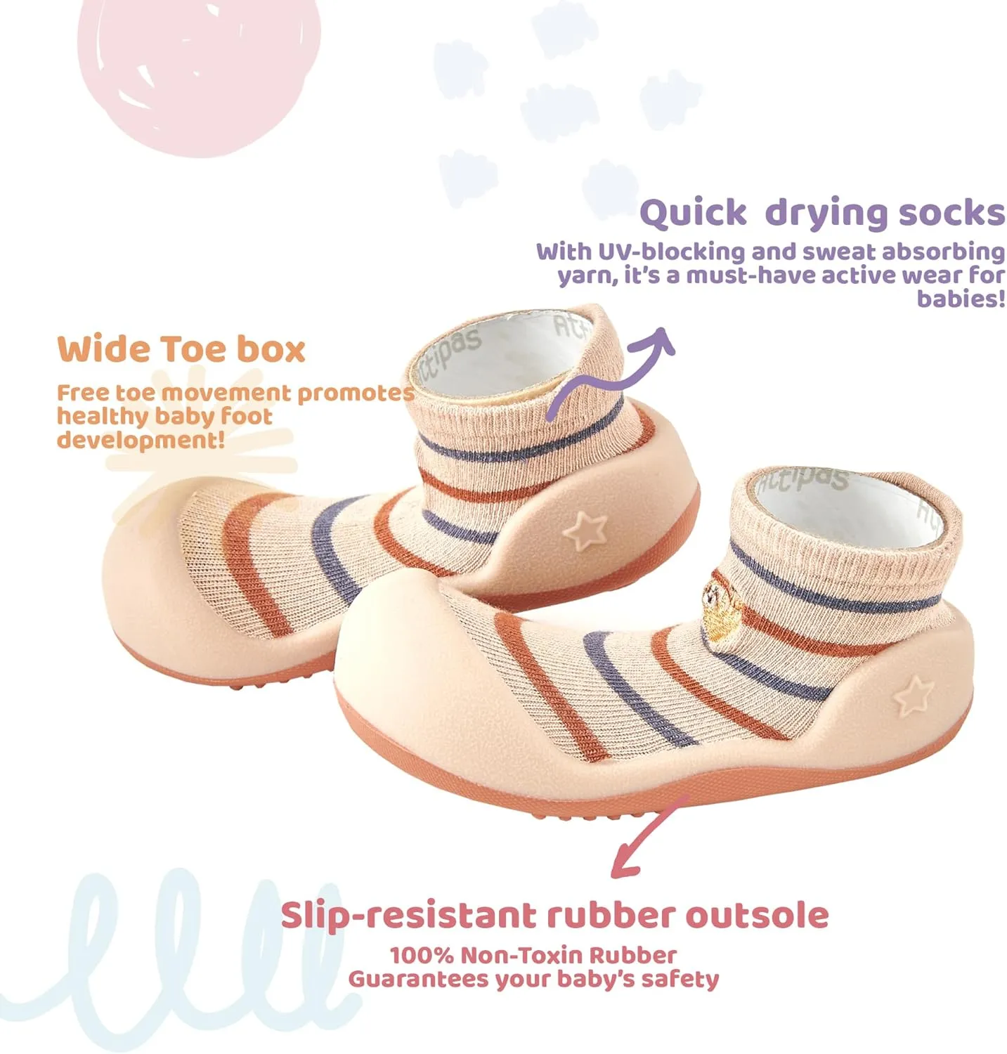 3.5 Baby Sock Shoes for Baby Boy & Girl, Soft, Non-Slip Toddler Sock Shoes, Breathable Infant Walking Shoes, First Steps Baby Shoes, Fun Animal-Themed Designs, Easy to Put On