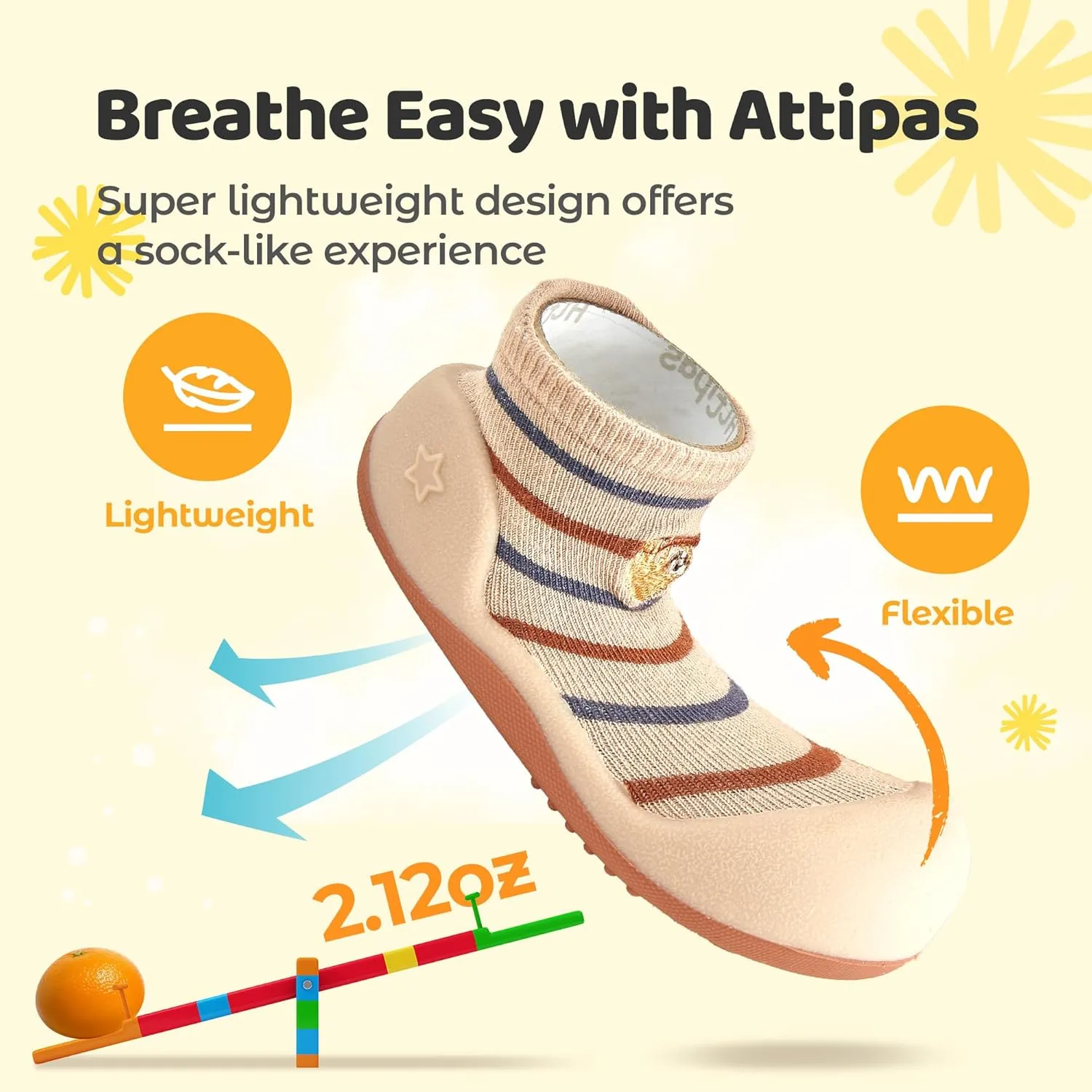 3.5 Baby Sock Shoes for Baby Boy & Girl, Soft, Non-Slip Toddler Sock Shoes, Breathable Infant Walking Shoes, First Steps Baby Shoes, Fun Animal-Themed Designs, Easy to Put On
