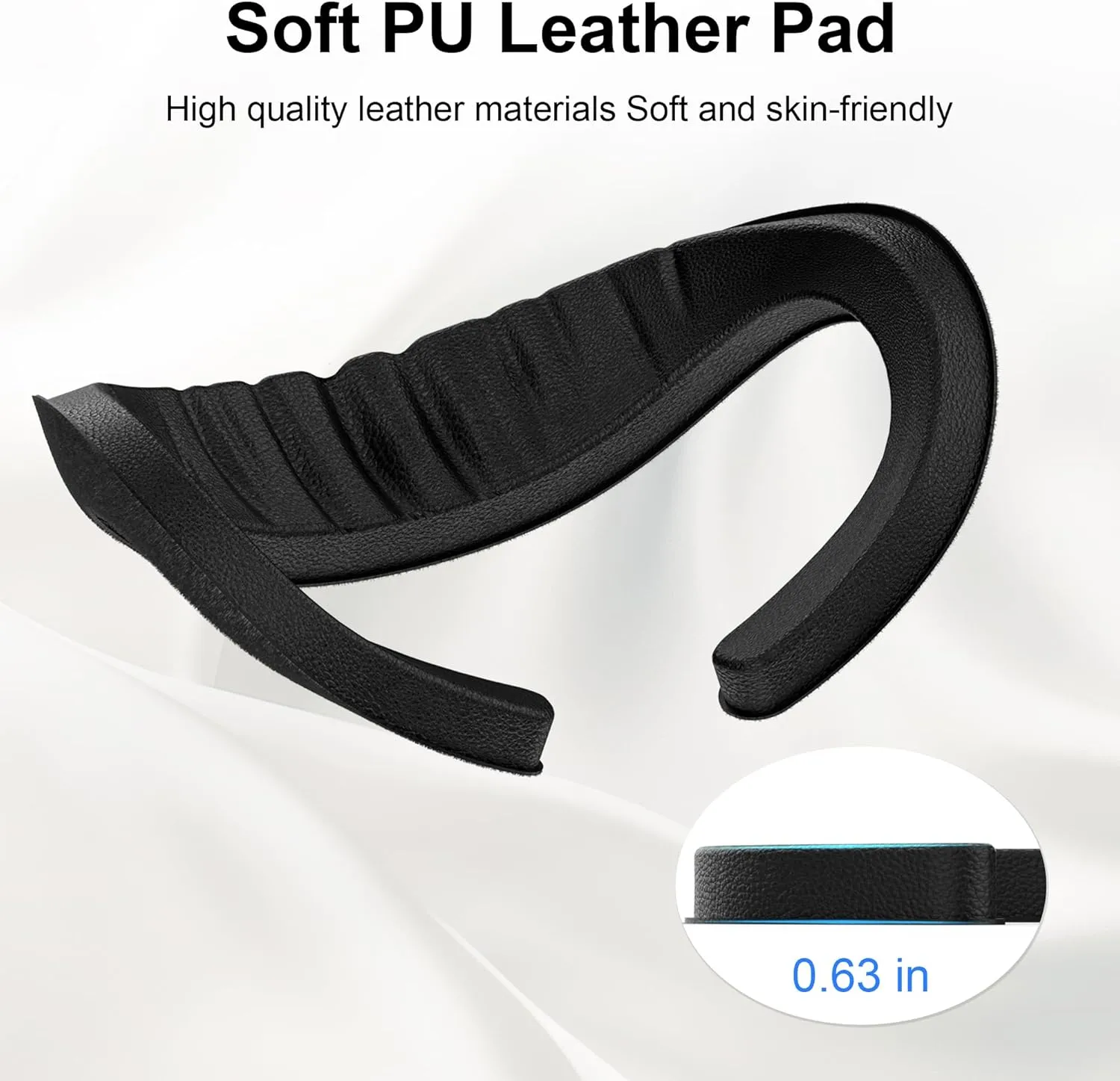 AMVR Soft Leather Face Cushion Pad for AMVR Face Cover Pad Facial Interface (Black, 0.63 inch)