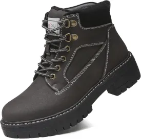 ANJOUFEMME Work Winter Hiking Boots For Women - Womens Snow Outdoor Casual Lace up Ankle Boots Waterproof Lightweight Warm Backpacking Walking Hiking Shoes