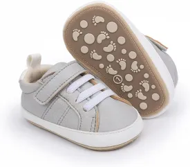 Baby Boys Girls Leather PRE-Walking Sneakers Toddler Anti-Slip Rubber Sole Infant Lightweight First Step Shoes