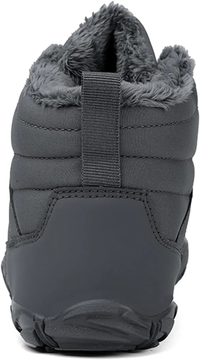 Barefoot Shoes Men's Womens Wide Toe Box Winter Trail Runner Minimalist Zero Drop Sole Cotton Boots Fur Lined Hiking Walking Shoes