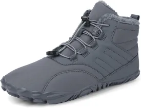 Barefoot Shoes Men's Womens Wide Toe Box Winter Trail Runner Minimalist Zero Drop Sole Cotton Boots Fur Lined Hiking Walking Shoes