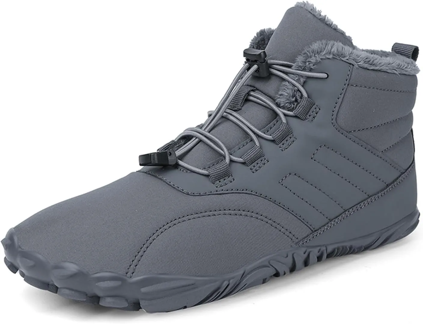 Barefoot Shoes Men's Womens Wide Toe Box Winter Trail Runner Minimalist Zero Drop Sole Cotton Boots Fur Lined Hiking Walking Shoes