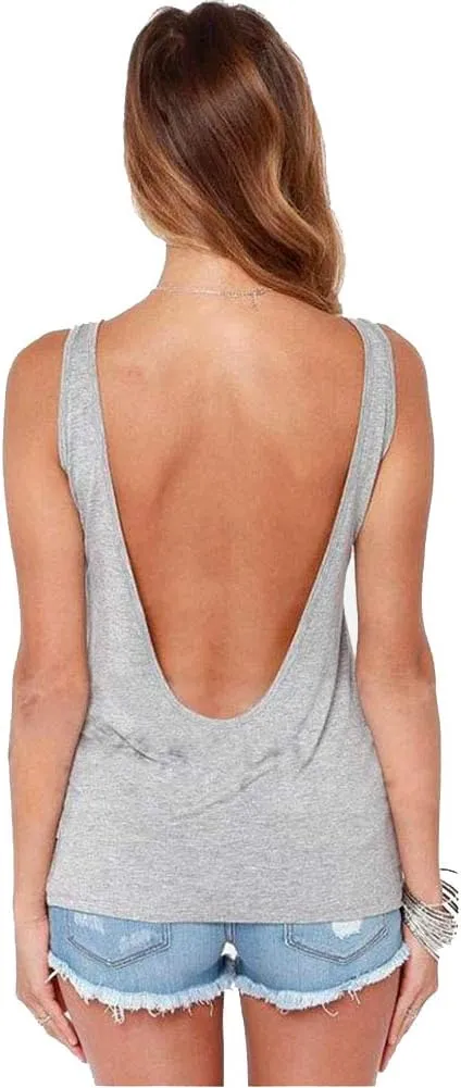 Bestisun Womens Workout Shirts Sexy Open Back Activewear Athletic Clothes Sports Yoga Tank Tops