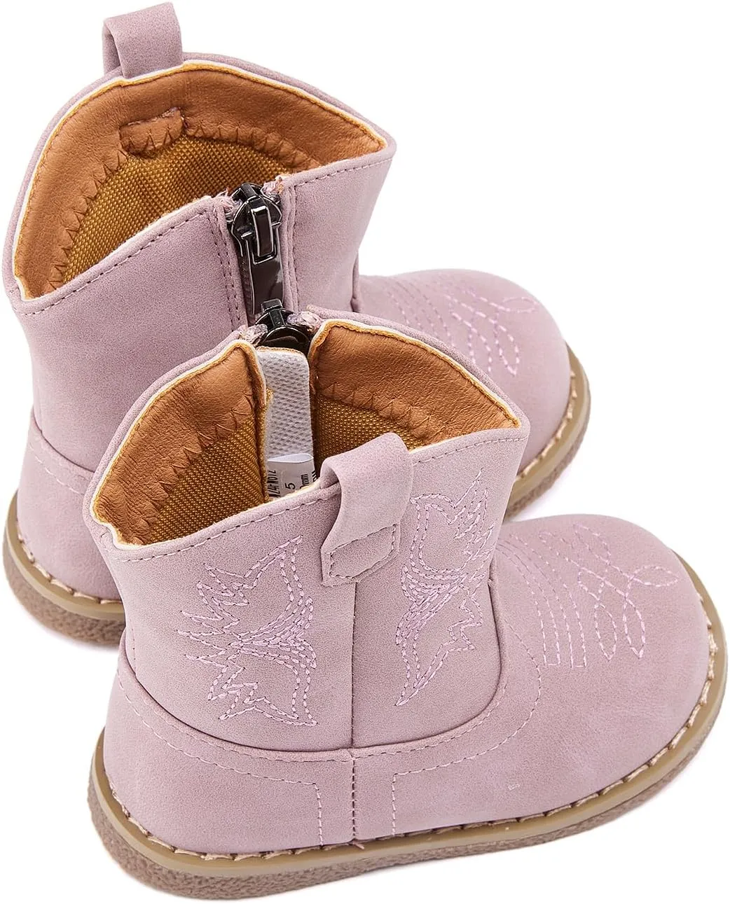 BMCiTYBM Baby Cowboy Cowgirl Boots Infant Western Boots Toddler Boys Girls Round Toe Riding Mid Calf Boots All Seasons for 6 9 12 18 24 Months