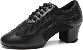 Dance Shoes for Women Ballroom Practice Training Split Sole Dancing Shoes 1.5 Inch Low Heel Latin Salsa Shoes