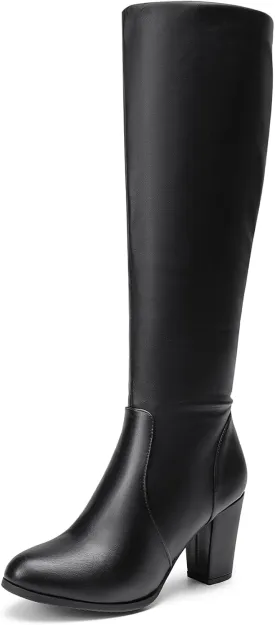 DREAM PAIRS Women's Chunky Heel Knee High and Up Boots