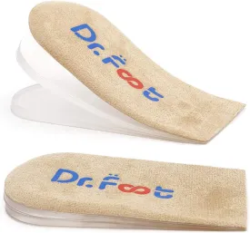 Dr.Foot Adjustable Orthopedic Heel Lift Inserts, Height Increase Insole for Leg Length Discrepancies, Heel Spurs, Heel Pain, Sports Injuries, and Achilles tendonitis (Beige, 3 Layers)