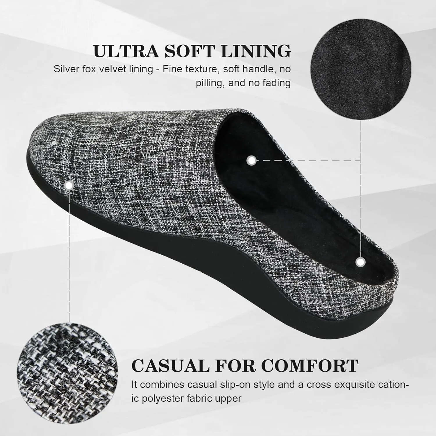 ERGOfoot Orthotic Slippers with Arch Support for Plantar Fasciitis Pain Relief, Comfortable Orthopedic Clog House Shoes with Indoor Outdoor Anti-Skid Rubber Sole