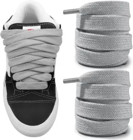 Fat Shoelaces for Vans Knu Skool Classic Skate Shoes, 5/8"(15mm) Wide Cotton Chunky Big Thick Replacement Laces