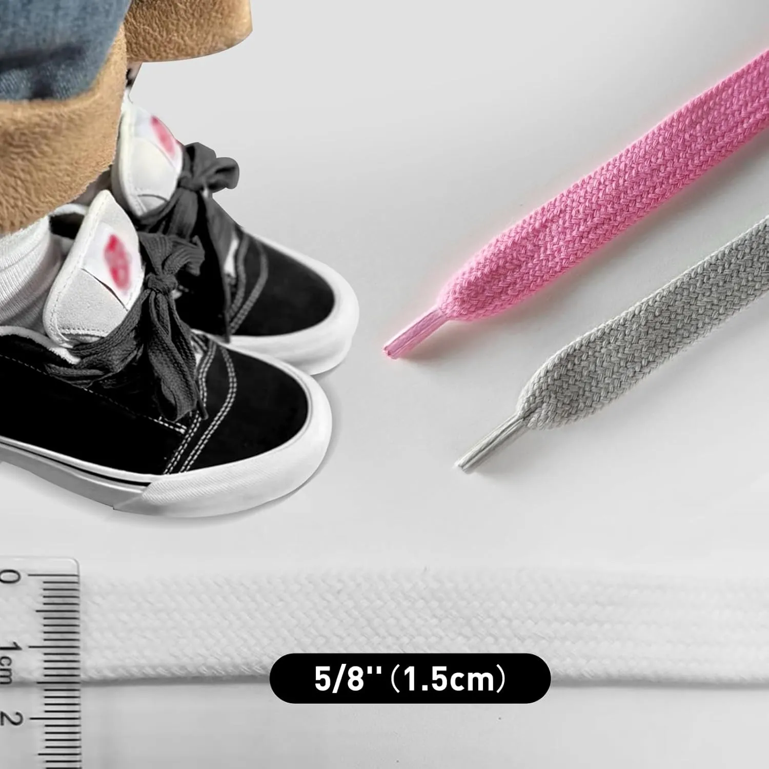 Fat Shoelaces for Vans Knu Skool Classic Skate Shoes, 5/8"(15mm) Wide Cotton Chunky Big Thick Replacement Laces