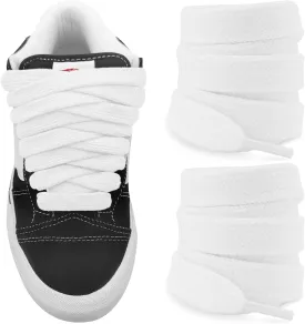 Fat Shoelaces for Vans Knu Skool Classic Skate Shoes, 5/8"(15mm) Wide Cotton Chunky Big Thick Replacement Laces
