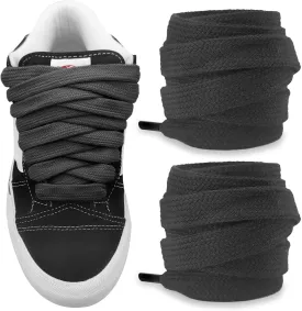 Fat Shoelaces for Vans Knu Skool Classic Skate Shoes, 5/8"(15mm) Wide Cotton Chunky Big Thick Replacement Laces