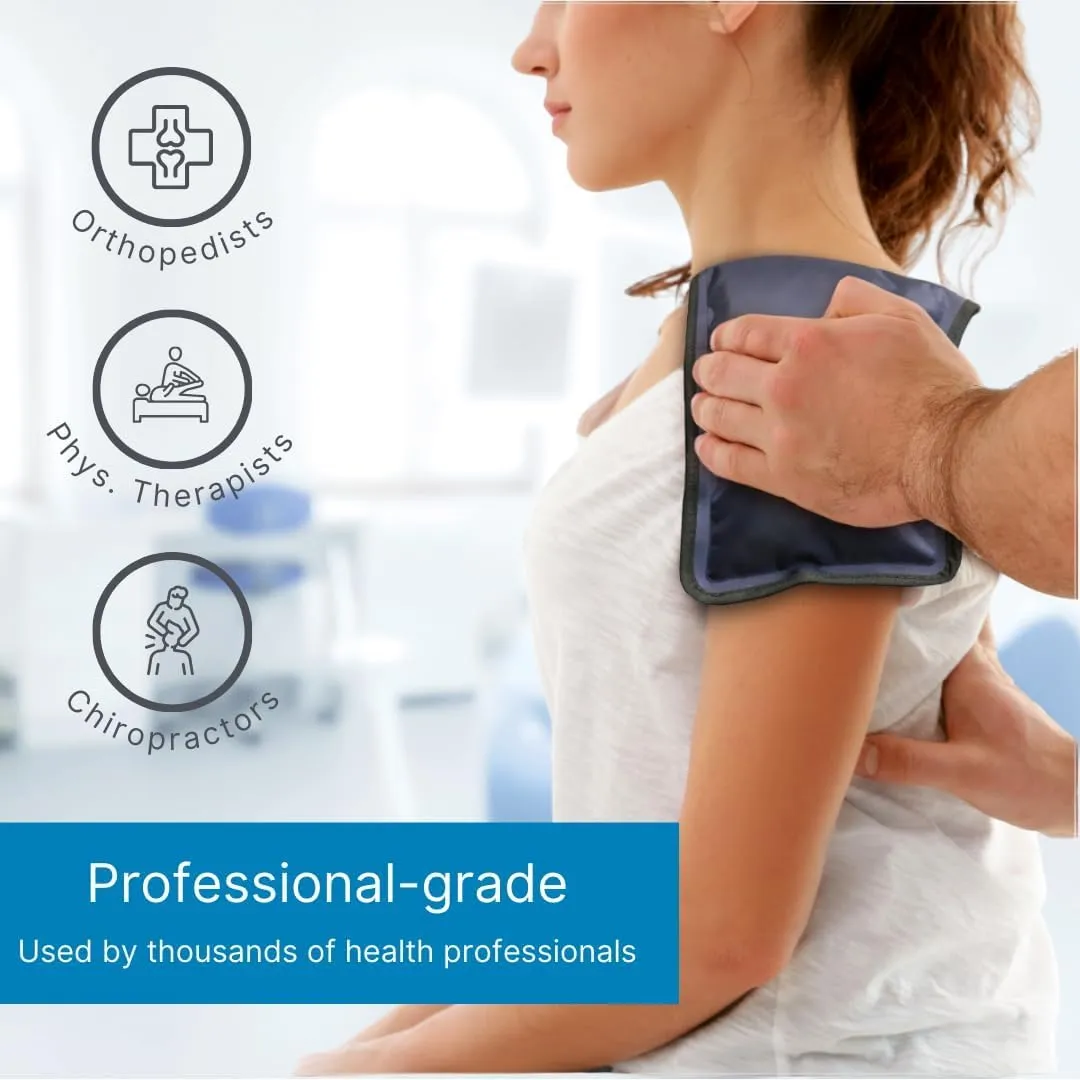 FlexiKold Gel Soft Flexible Ice Packs for Injuries - Reusable Freezer Cold Pack, Cold Compress & Cooling Gel Pad for Face, Shoulder, Hip, Leg, Arm, Ankle & Foot Injury - Medium - 7.5 x 11.5
