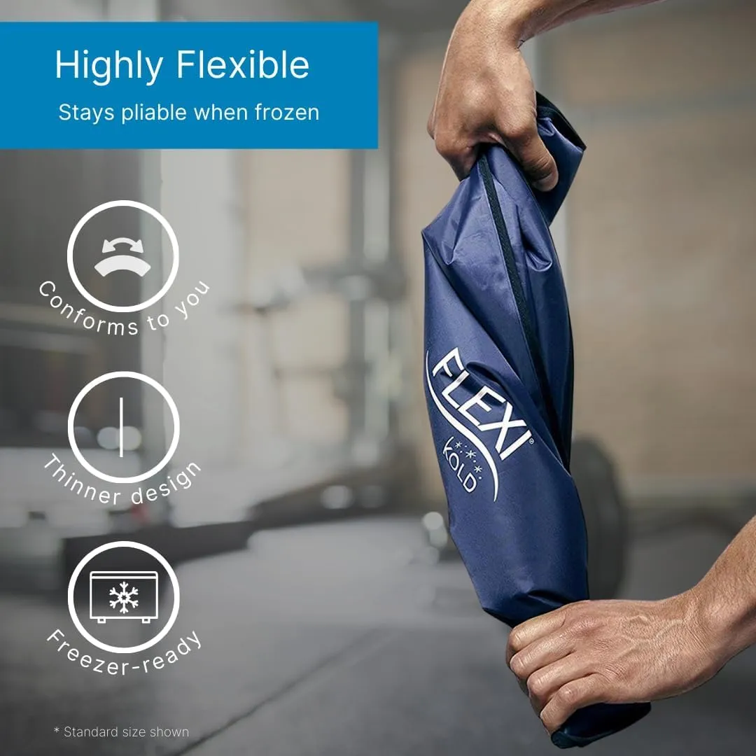 FlexiKold Gel Soft Flexible Ice Packs for Injuries - Reusable Freezer Cold Pack, Cold Compress & Cooling Gel Pad for Face, Shoulder, Hip, Leg, Arm, Ankle & Foot Injury - Medium - 7.5 x 11.5