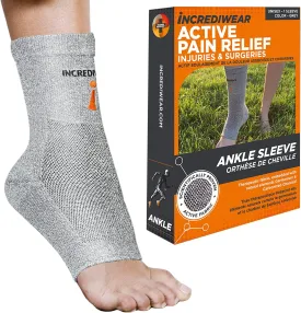 Incrediwear Ankle Sleeve  Ankle Brace for Joint Pain Relief, Sprained Ankle Support, Arthritis, Inflammation Relief, and Circulation for Women and Men (Grey, Small/Medium)