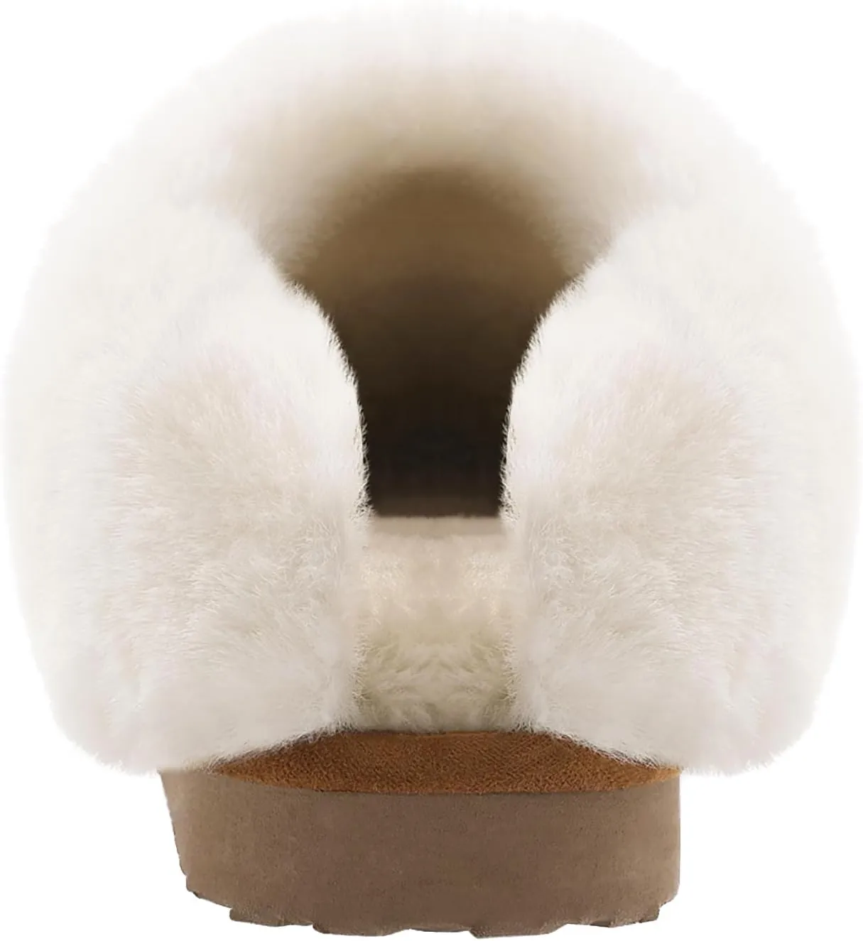 Litfun Fuzzy House Slippers for Women Fluffy Memory Foam Suede Slippers with Faux Fur Collar Indoor Outdoor