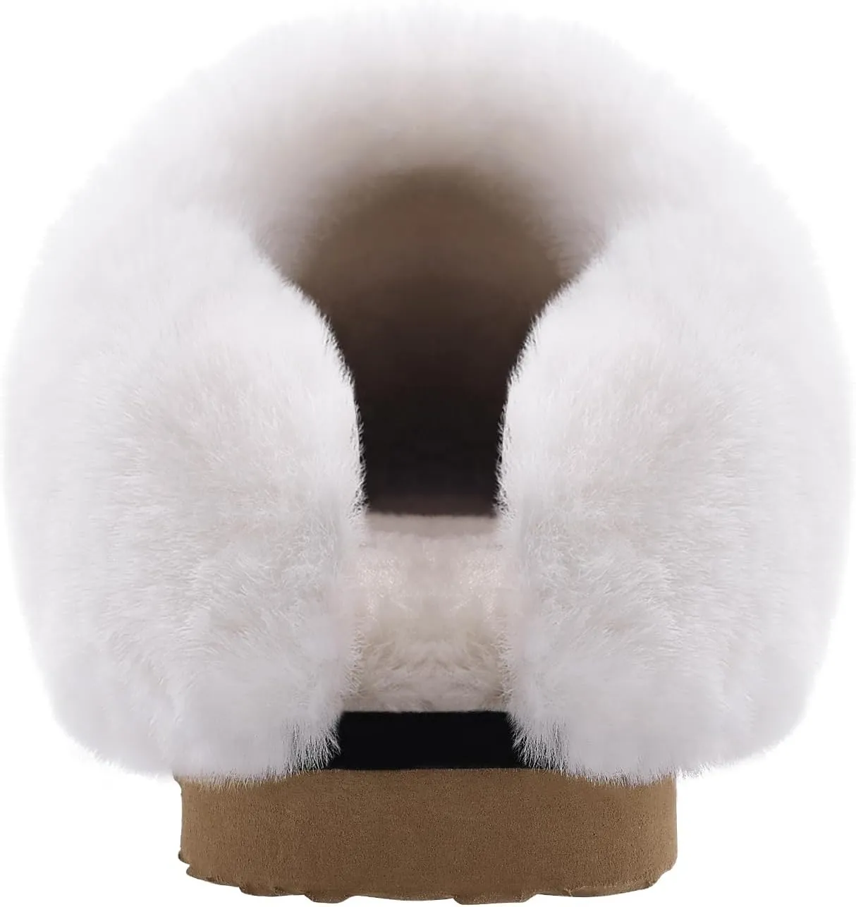 Litfun Fuzzy House Slippers for Women Fluffy Memory Foam Suede Slippers with Faux Fur Collar Indoor Outdoor