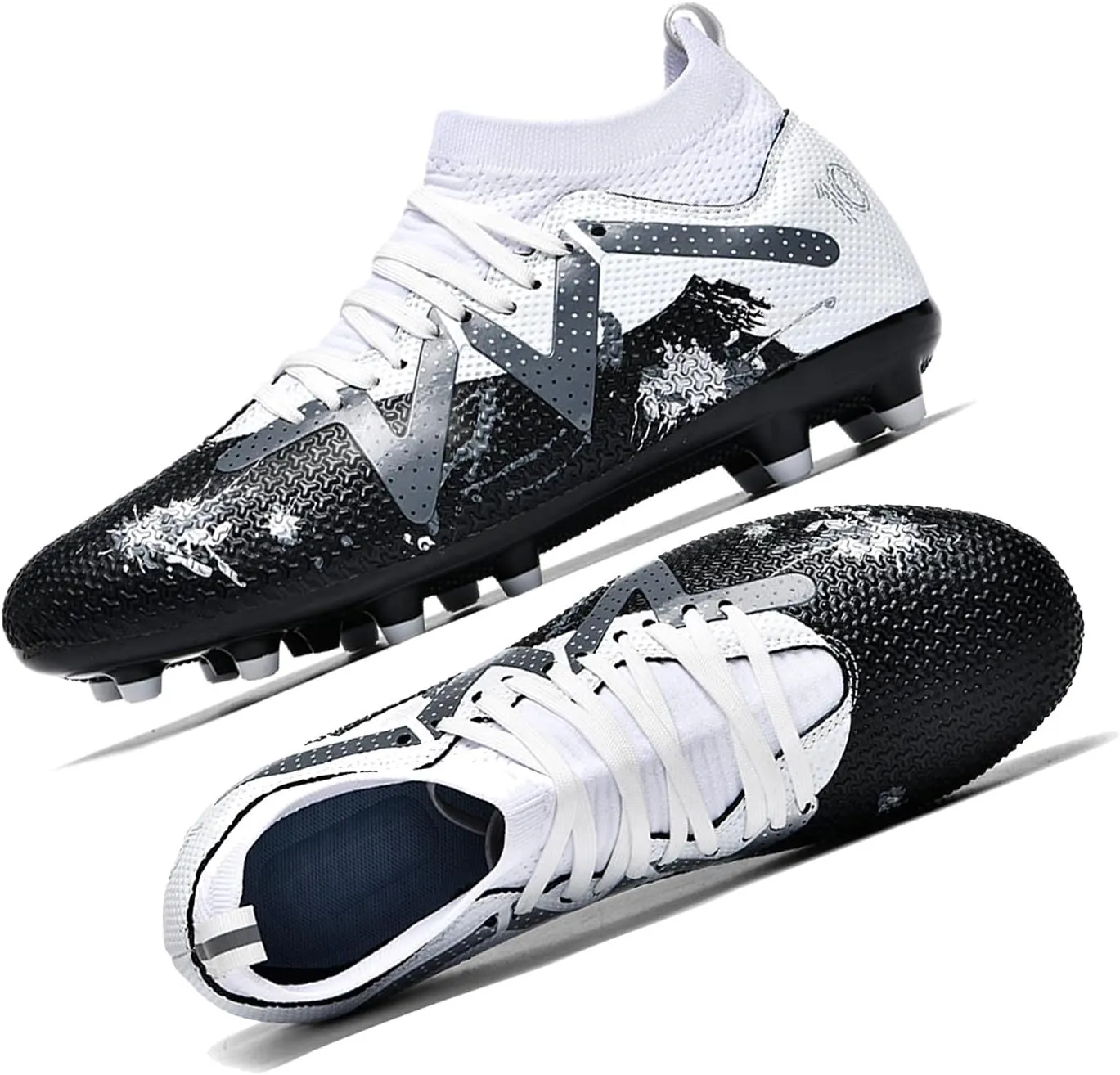 MEBAMY Kids Soccer Cleats Spikes Indoor: Comfortable High Ankle AG Youth Football Cleats Training Sneaker