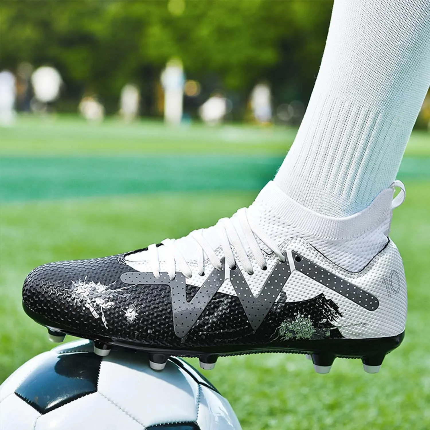 MEBAMY Kids Soccer Cleats Spikes Indoor: Comfortable High Ankle AG Youth Football Cleats Training Sneaker