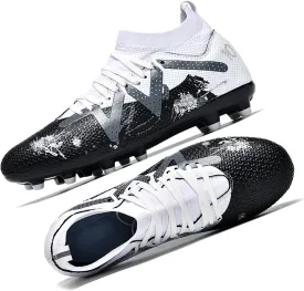 MEBAMY Kids Soccer Cleats Spikes Indoor: Comfortable High Ankle AG Youth Football Cleats Training Sneaker