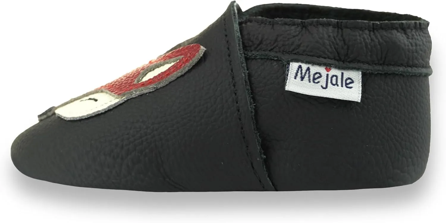 Mejale Baby Shoes Soft Sole Leather Moccasins Cartoon Butterfly Infant Toddler First Walker Slippers