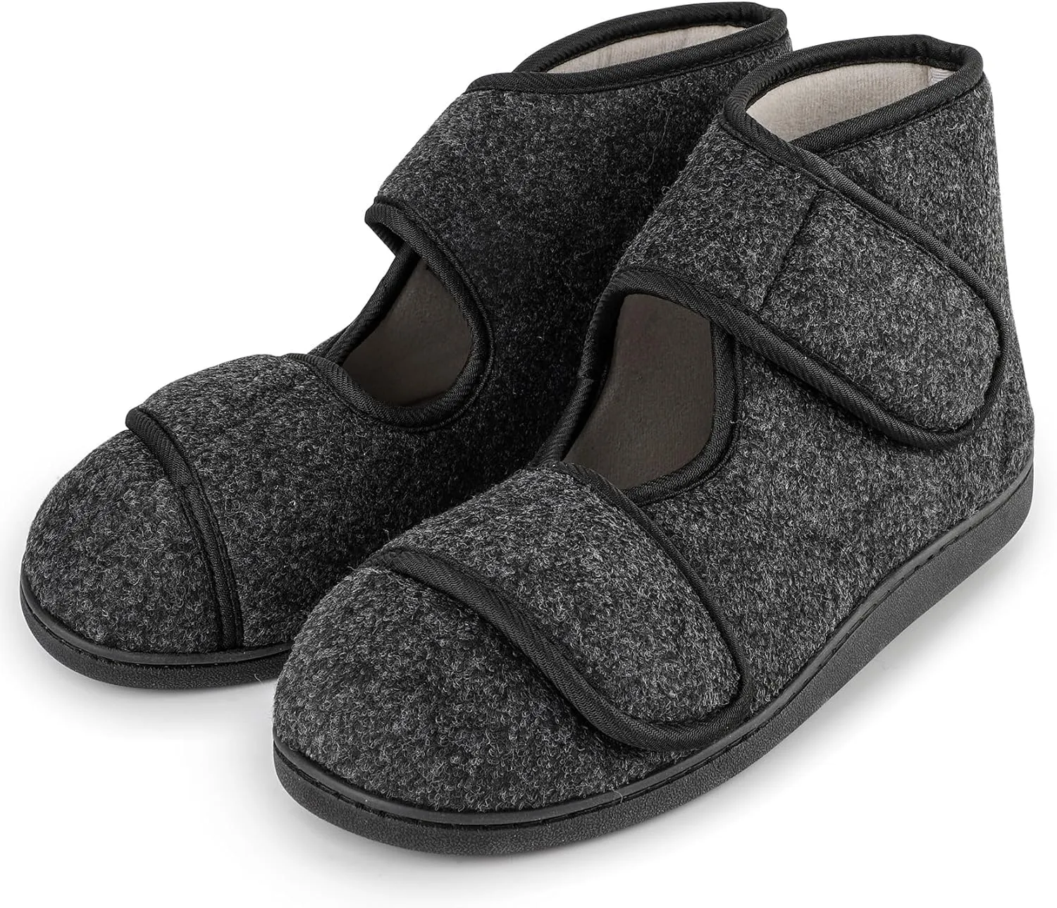 Men's Memory Foam Diabetic Slippers Comfortable Breathable Arthritis Edema Swollen House Shoes Adjustable Indoor/Outdoor Slip On Slippers