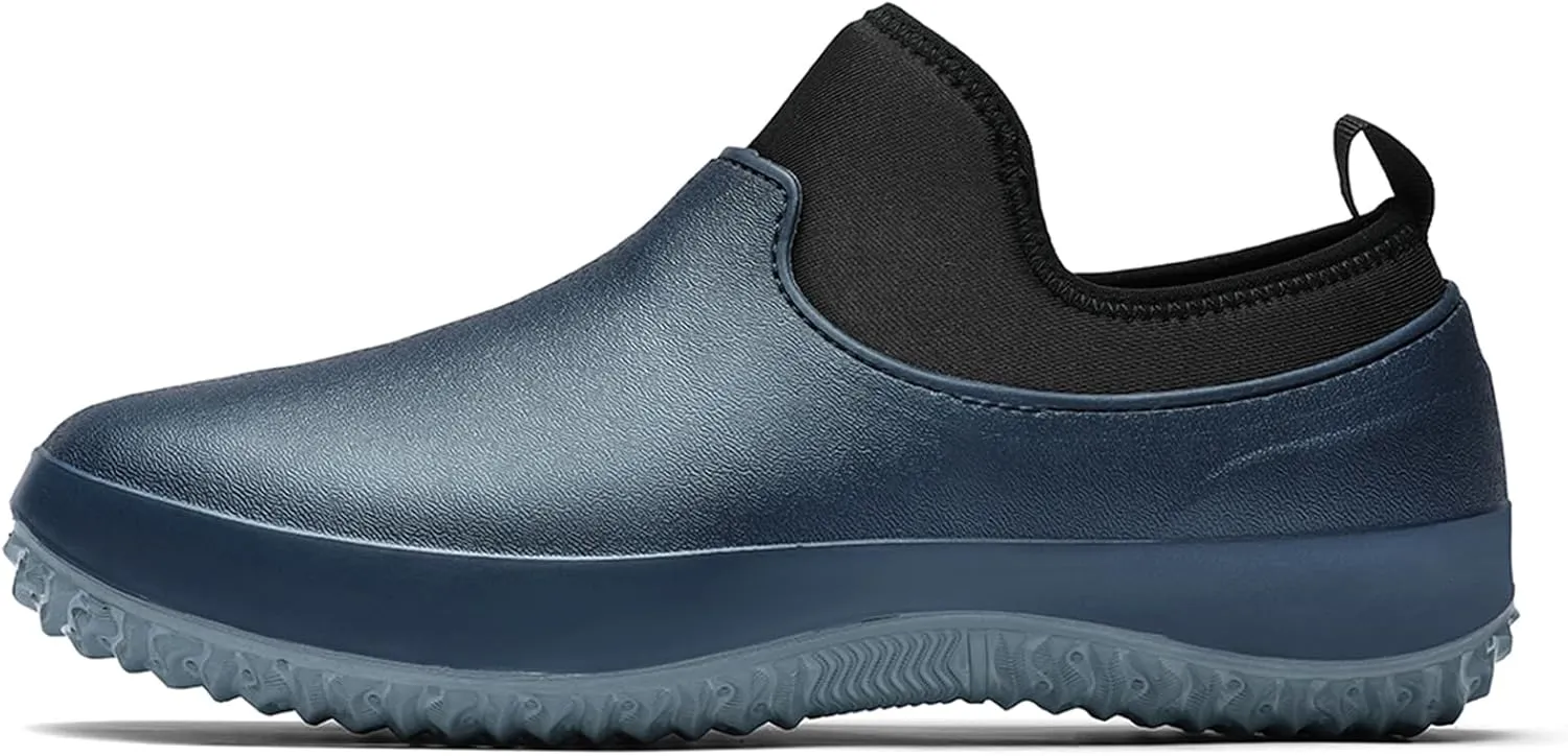 Men's Waterproof Non Slip Chef Shoes Food Service Kitchen Shoes Lightweight Slip On Garden Shoes for Camping and Yard Work