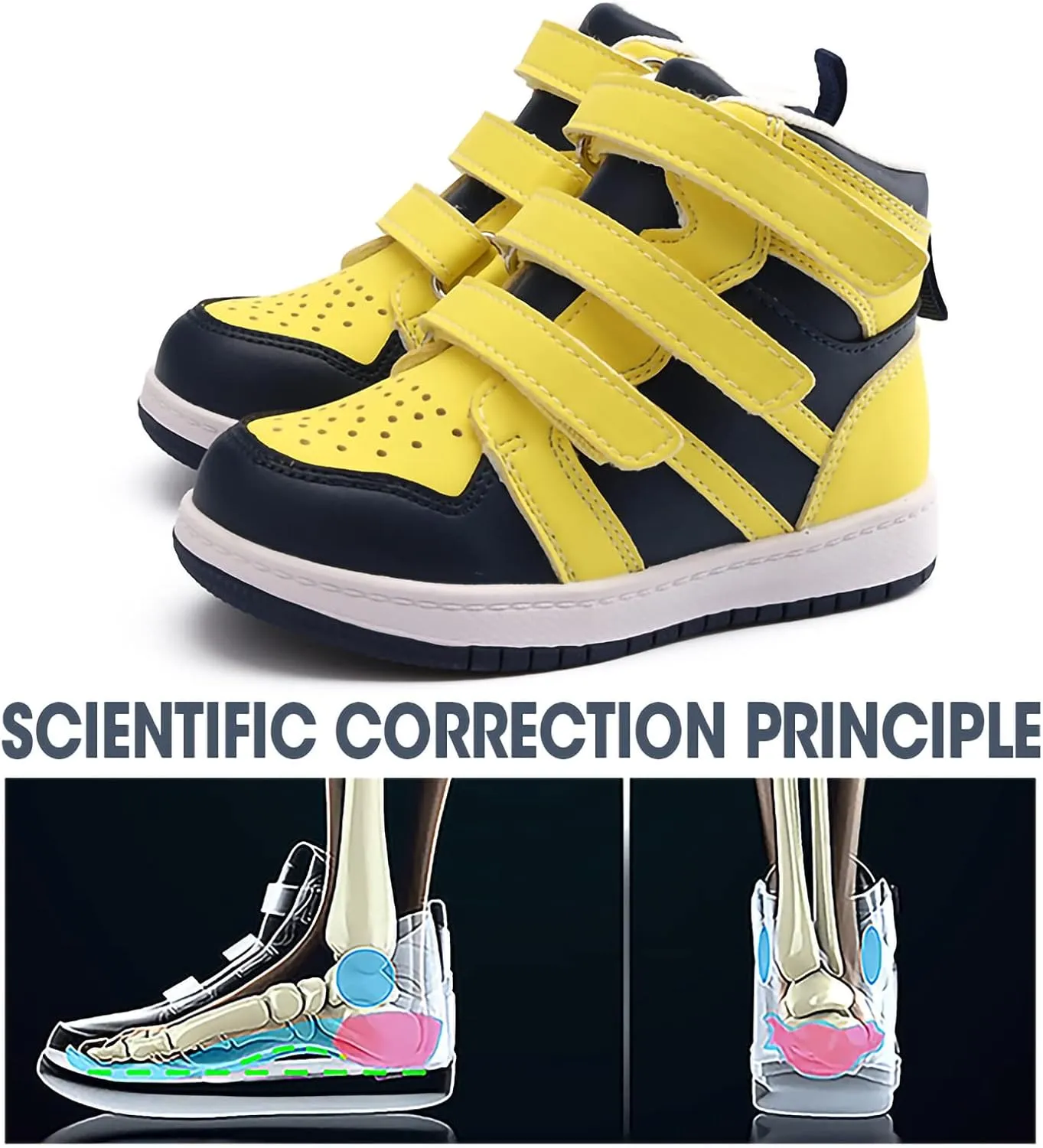 Orthopedic Shoes for Kids and Toddlers,Arch and Ankle Support Boots for Girls & Boys to Correct Foot Problems,Anti-Slip Soles