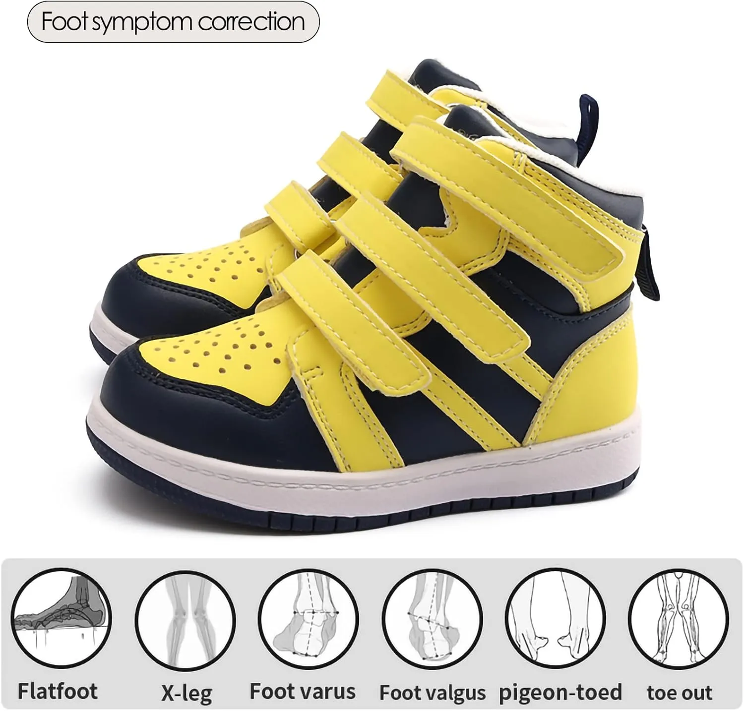 Orthopedic Shoes for Kids and Toddlers,Arch and Ankle Support Boots for Girls & Boys to Correct Foot Problems,Anti-Slip Soles