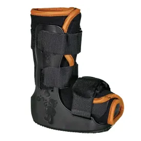 Pediatric Buddy Boot, Kids Medical Grade Left/Right Foot & Ankle Support Brace, Sprain & Injury Recovery Walker Boots, Kids Ankle Brace for Sports and Recovery, Small Orange Liner, Black