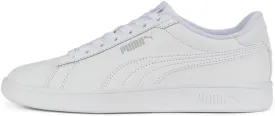 PUMA Unisex-Child Shoes Smash Sneaker, Peacoat White, 5 US Big Kid