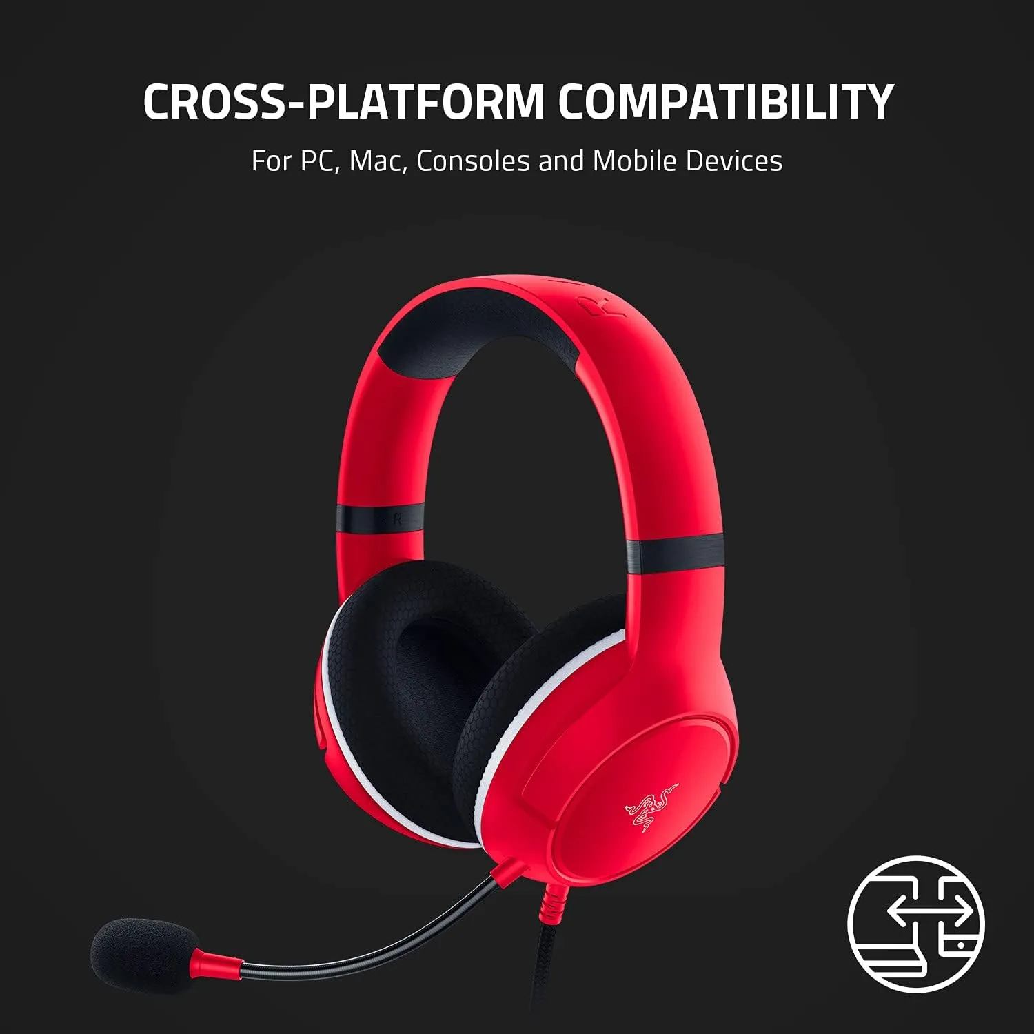 Razer Kaira X Wired Headset for Xbox Series X|S, Xbox One, PC, Mac & Mobile Devices: Triforce 50mm Drivers - HyperClear Cardioid Mic - Memory Foam Ear Cushions - On-Headset Controls - Pulse Red