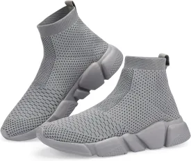 Santiro Walking Shoes for Men Lightweight High Top Sneakers Breathable Knit Athletic Running Shoes Fashion Gym Sports Shoes
