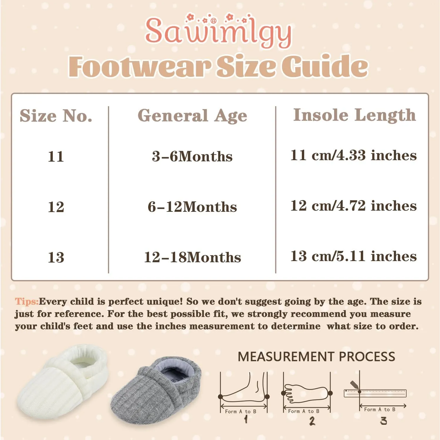 Sawimlgy Newborn Infant Baby Boys Girls Cute Cartoon Slipper Soft Non Skid Sole Slip On House Animal Indoor Sock Shoes Crib Moccasins for New Walkers