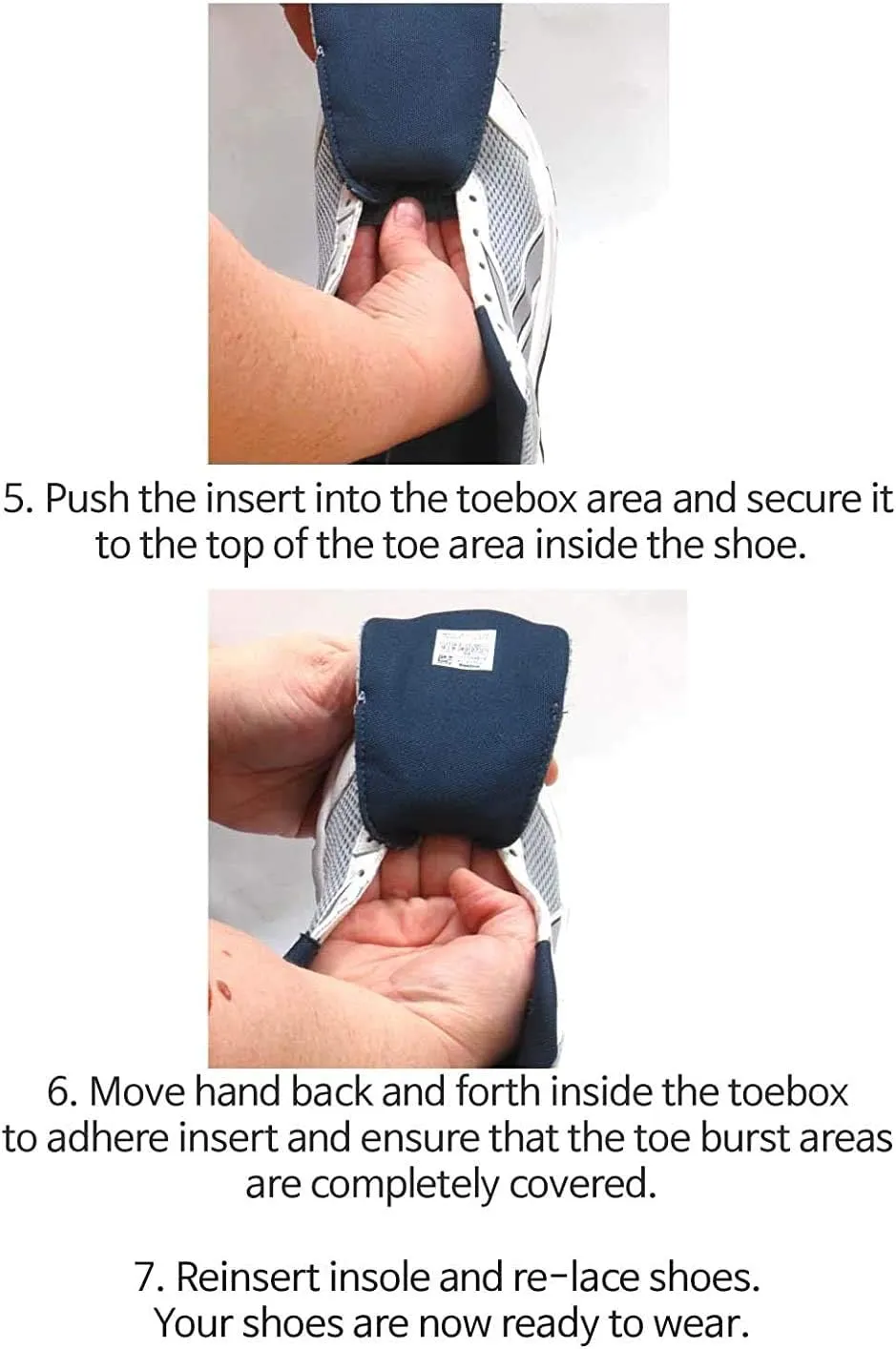 Shoe Toebox Toeburst Blowout Hole Prevention Insert/Patch (Black)