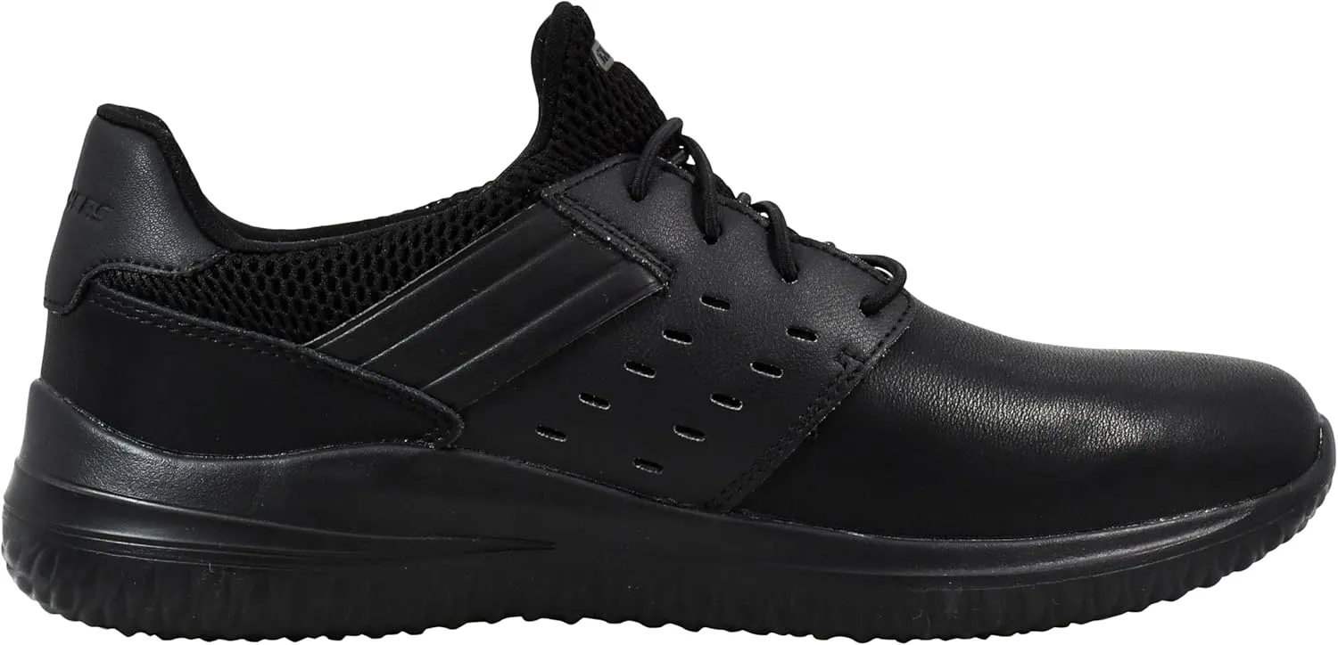 Skechers Men's Delson 3.0 - Ezra Leather Bungee Lace Slip on Sneakers