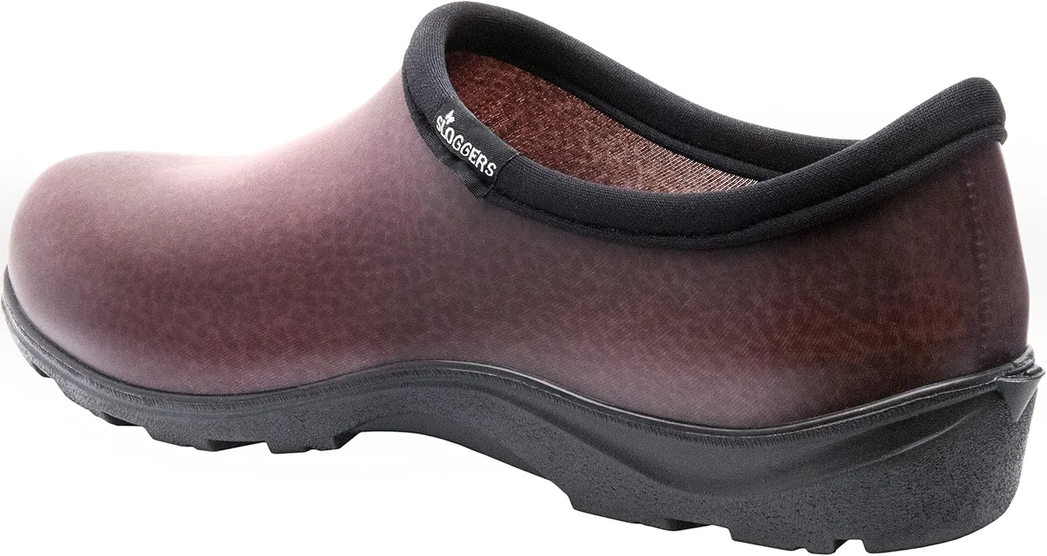 Sloggers Original Waterproof Work Shoe for Men  Outdoor Slip-On Rain and Durable Garden Footwear Made in The USA with Premium Comfort Support Insole, Leather Print Brown- Size 12