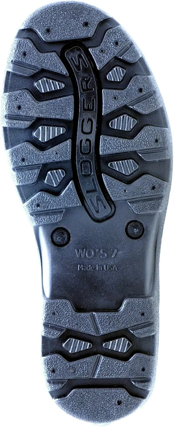 Sloggers Original Waterproof Work Shoe for Men  Outdoor Slip-On Rain and Durable Garden Footwear Made in The USA with Premium Comfort Support Insole, Leather Print Brown- Size 12