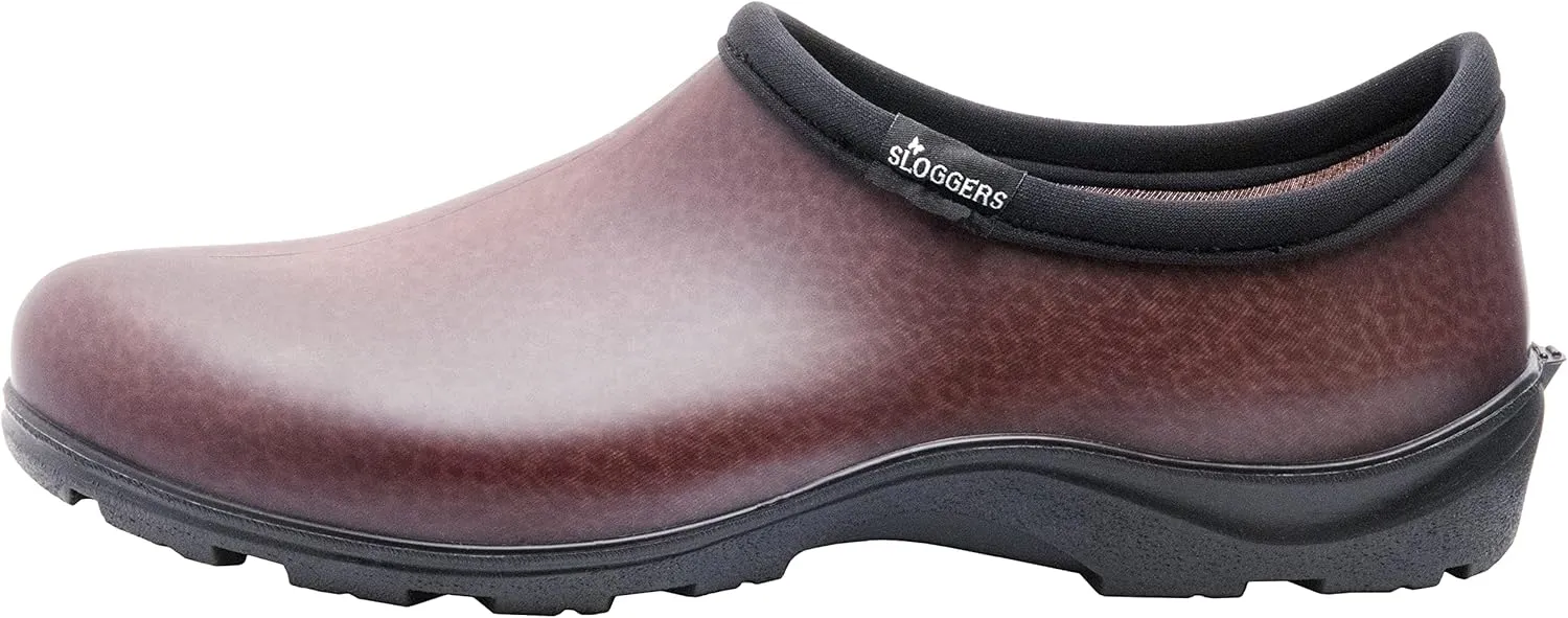 Sloggers Original Waterproof Work Shoe for Men  Outdoor Slip-On Rain and Durable Garden Footwear Made in The USA with Premium Comfort Support Insole, Leather Print Brown- Size 12