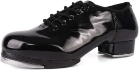 SWDZM Women's & Men's & Kid's Jazz Tap Dance Shoes Tap-Flex Patent Leather Tap Shoe,WX-Tap