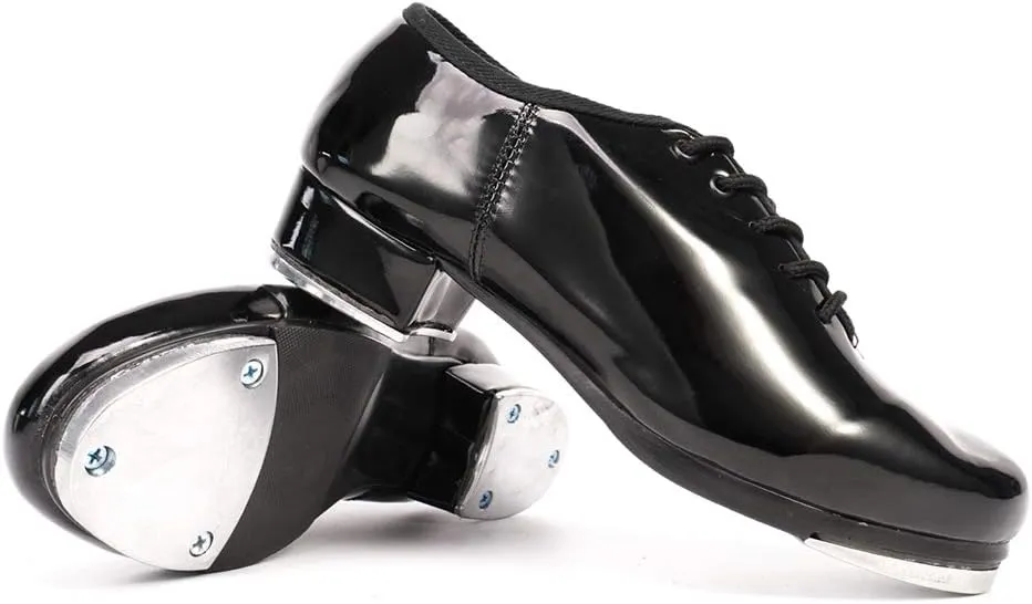SWDZM Women's & Men's & Kid's Jazz Tap Dance Shoes Tap-Flex Patent Leather Tap Shoe,WX-Tap