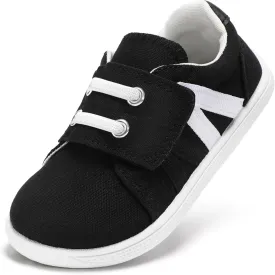 Toddler Wide Toe Box Shoes:Boys Barefoot Shoes Non-Slip Zero Drop Little Girls Slip on Sneakers,Baby First Walking Shoes Outdoor Activities