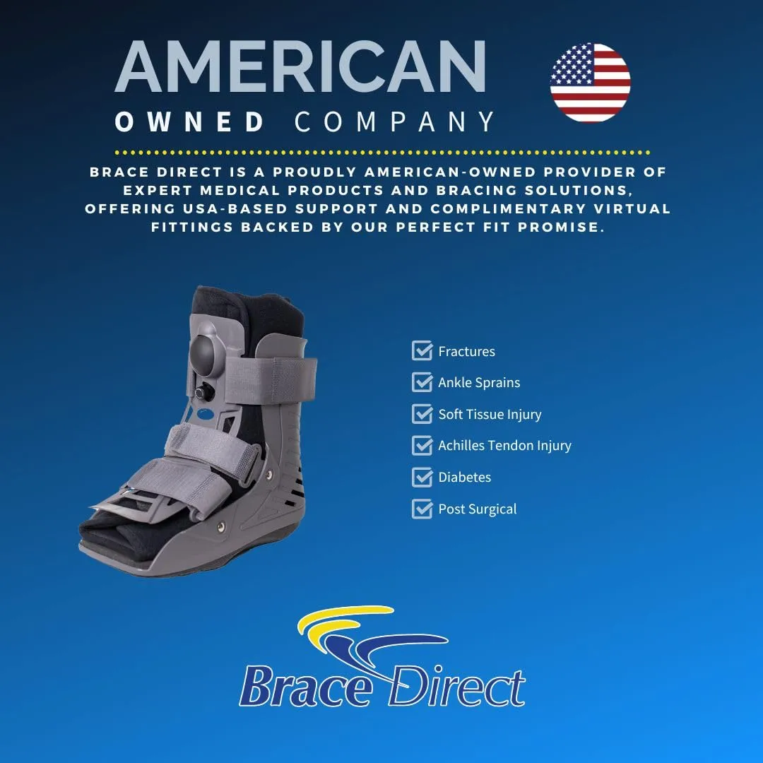 Ultra Light Air Short Walking Boot  Full-Shell Pneumatic Orthopedic Boot for Foot & Ankle Fractures, Sprains, Achilles Injury Recovery PDAC L4360/L4361  Size Small (US Shoe Men