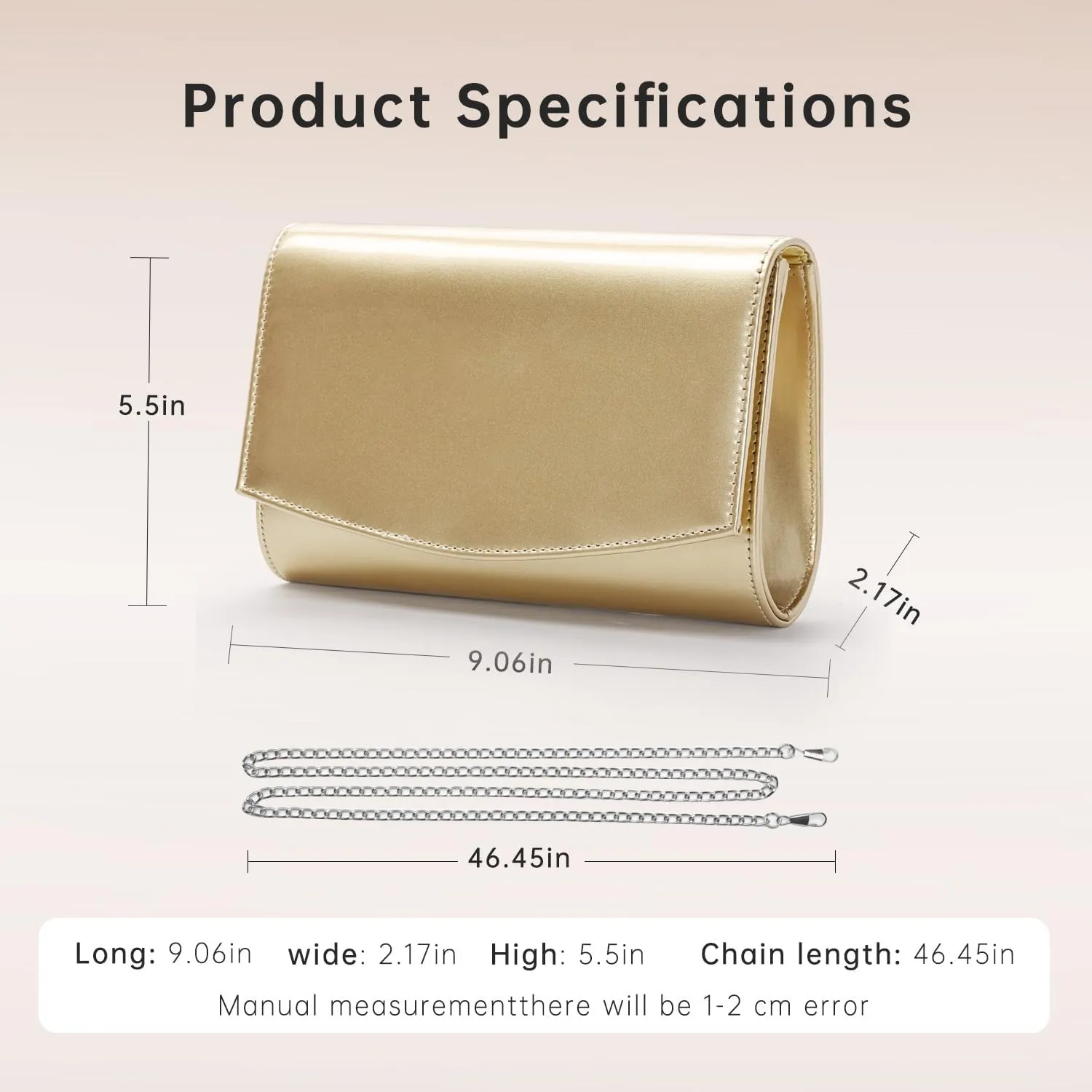 WALLYN'S Women Patent Leather Wallets Fashion Clutch Purses, Evening Bag Handbag Solid Color