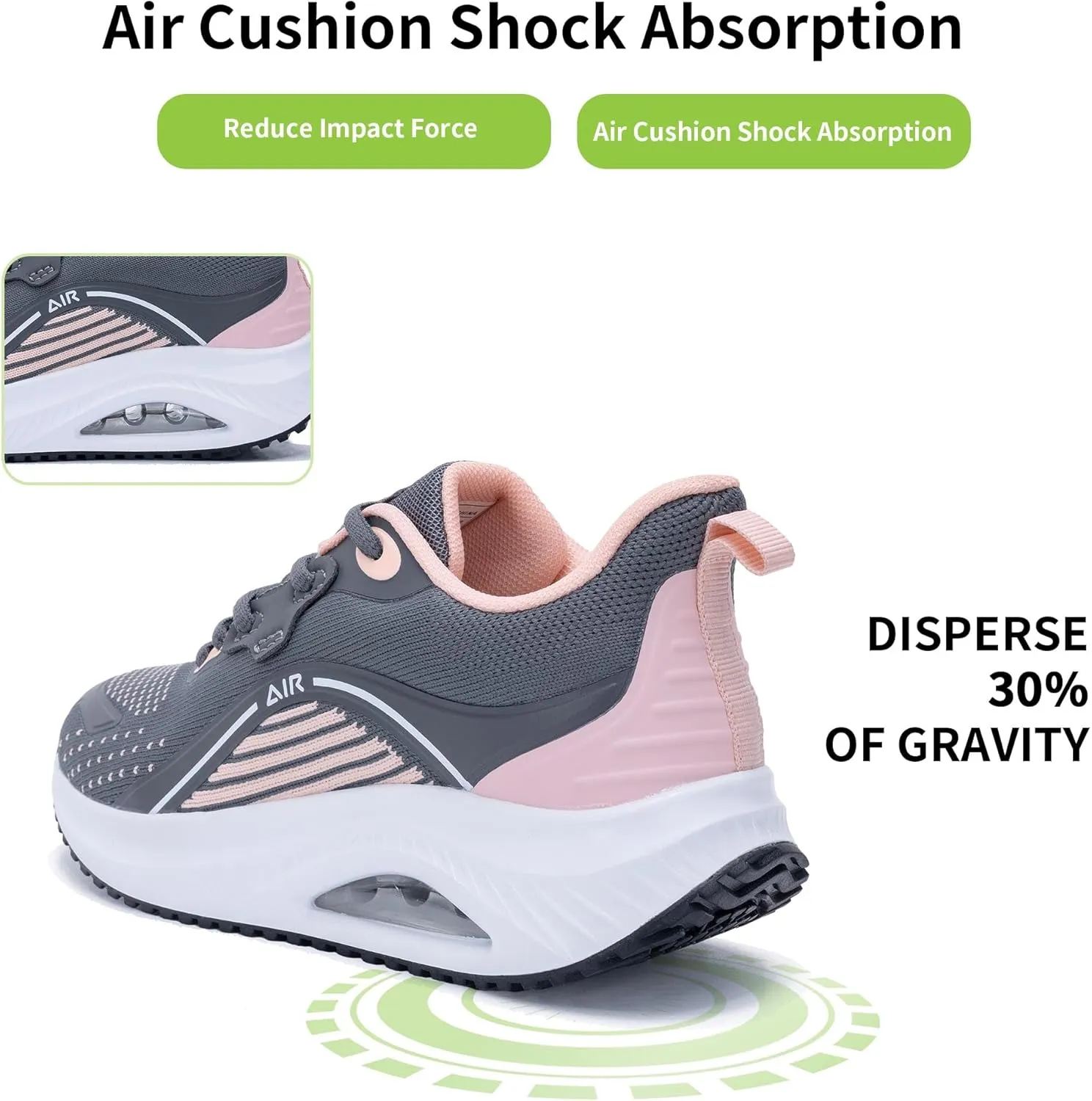 Womens Air Walking Shoes with Arch Support Tennis Orthotic Comfortable Sneakers for Plantar Fasciitis Pain Relief US 6-11