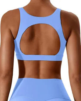 XUNYU Sports Bras for Women High Support Padded Workout Tank Tops Built in Bra Push Up Crop Yoga Athletic Top Open Back